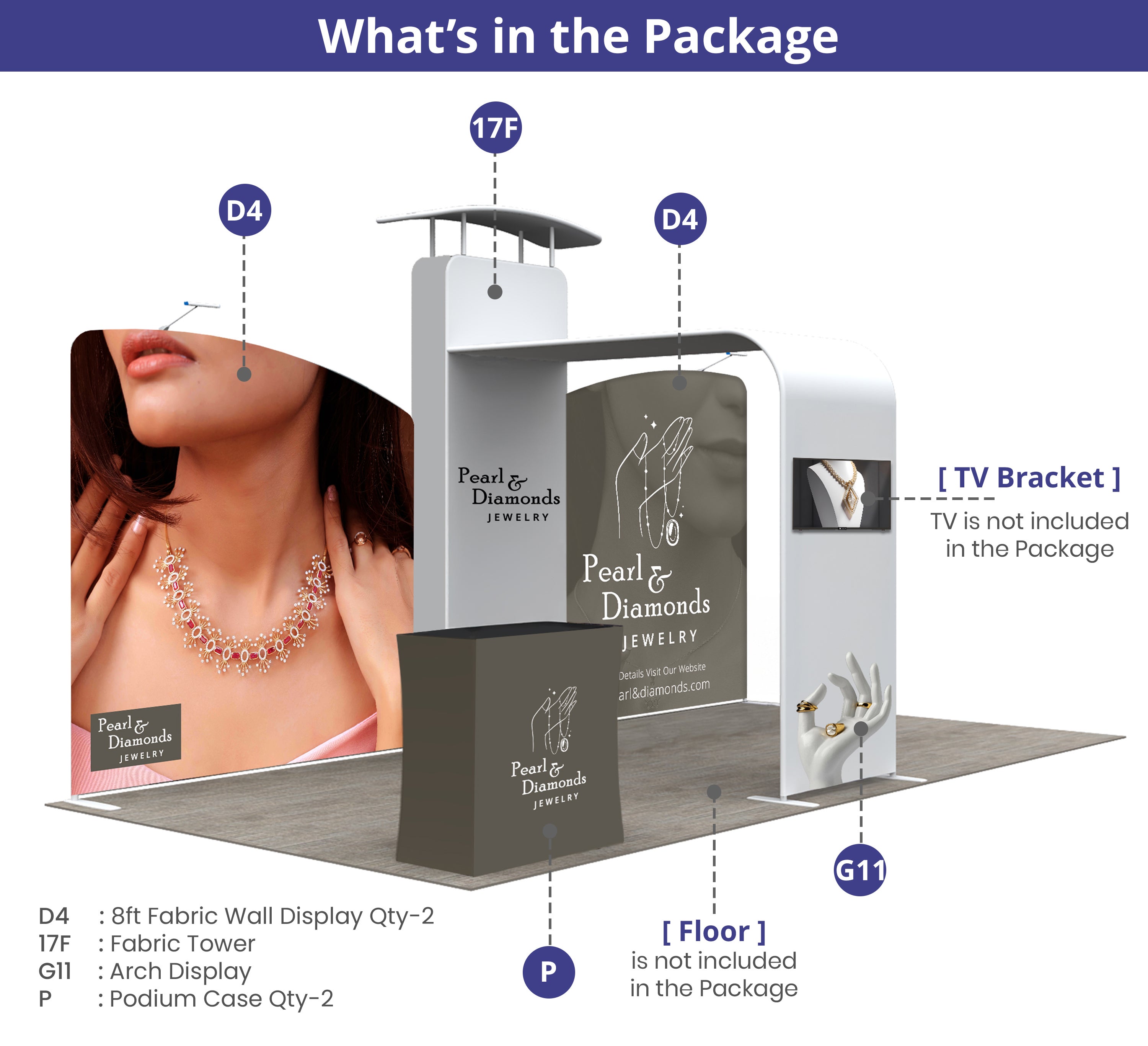 6m Inline Exhibition Stand  – Modular Kit with Media Display