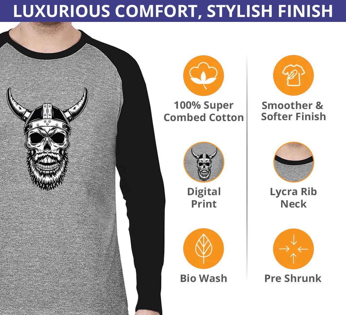 Men's Printed long Sleeves Raglan T-Shirt