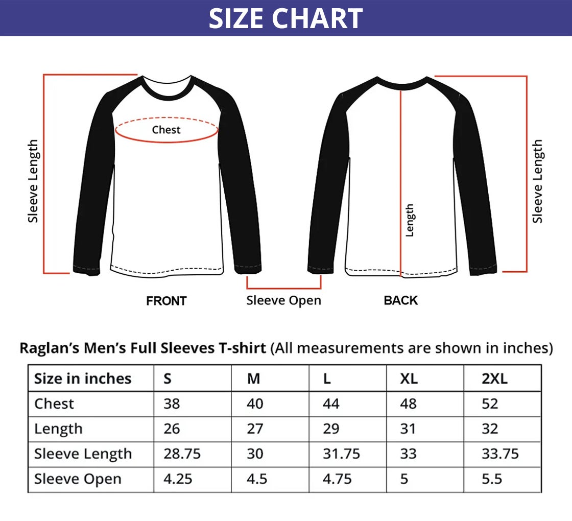 Men's Printed long Sleeves Raglan T-Shirt