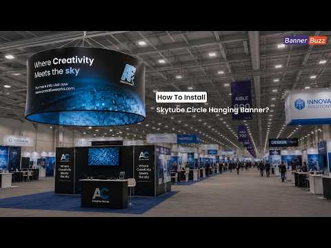 Skytube Circle Hanging Banners | Easy Installation & High Impact Branding | BannerBuzz