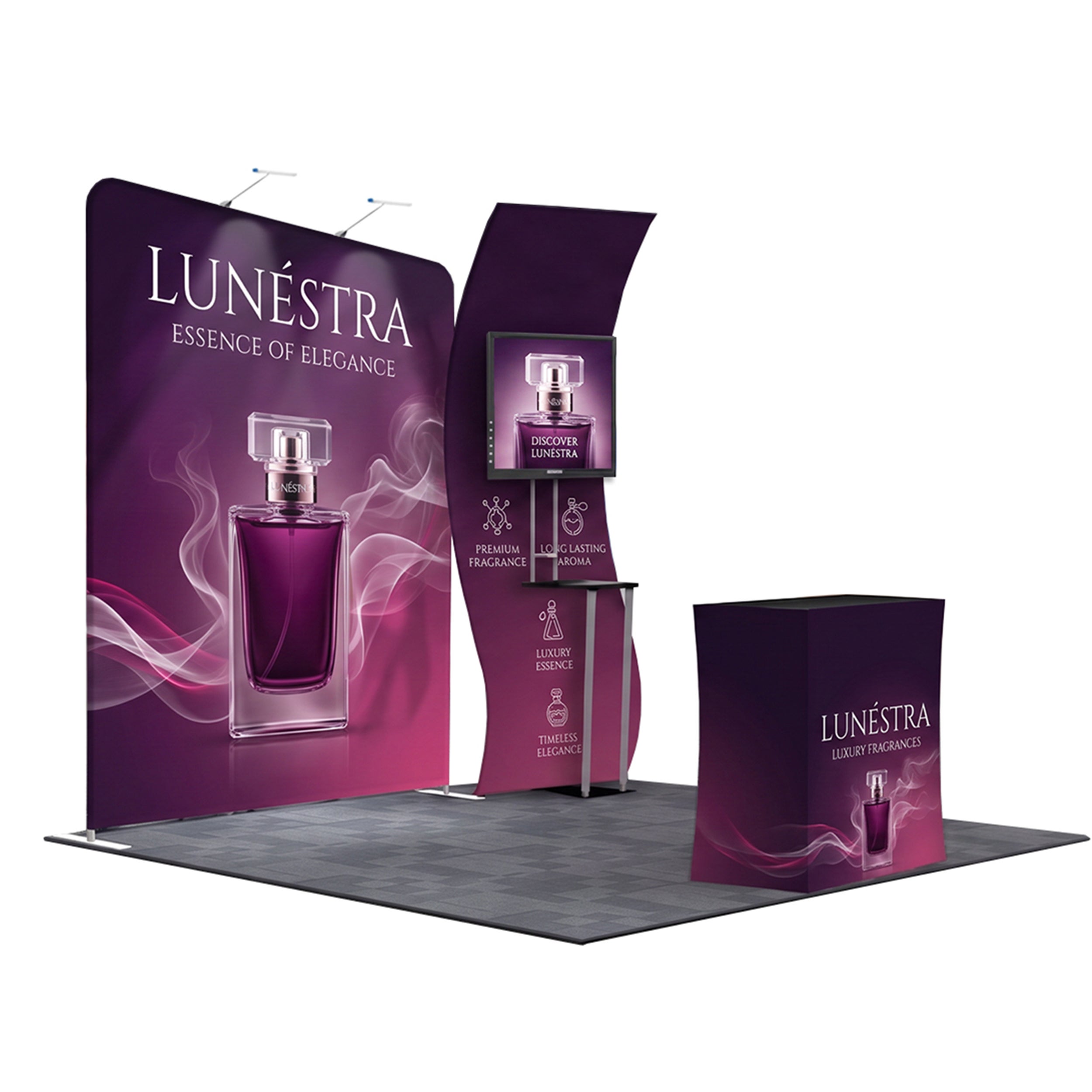 inline 10 ft inline trade show booth design 23 45 degree
