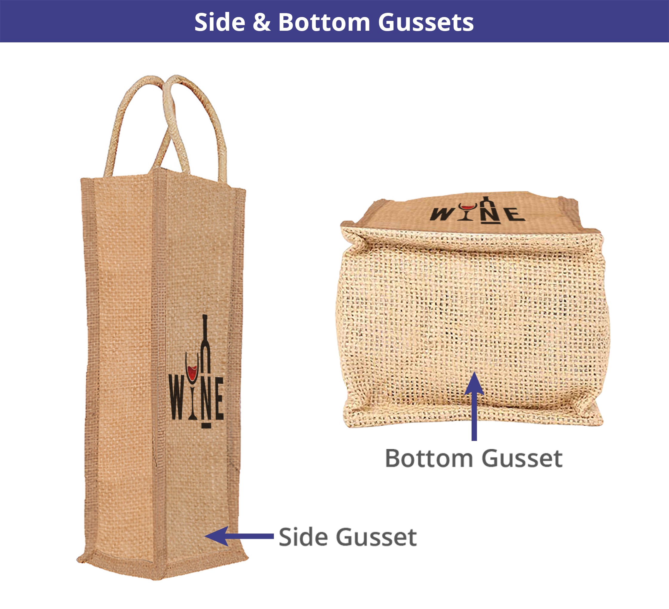 Jute Wine Bags - Printed