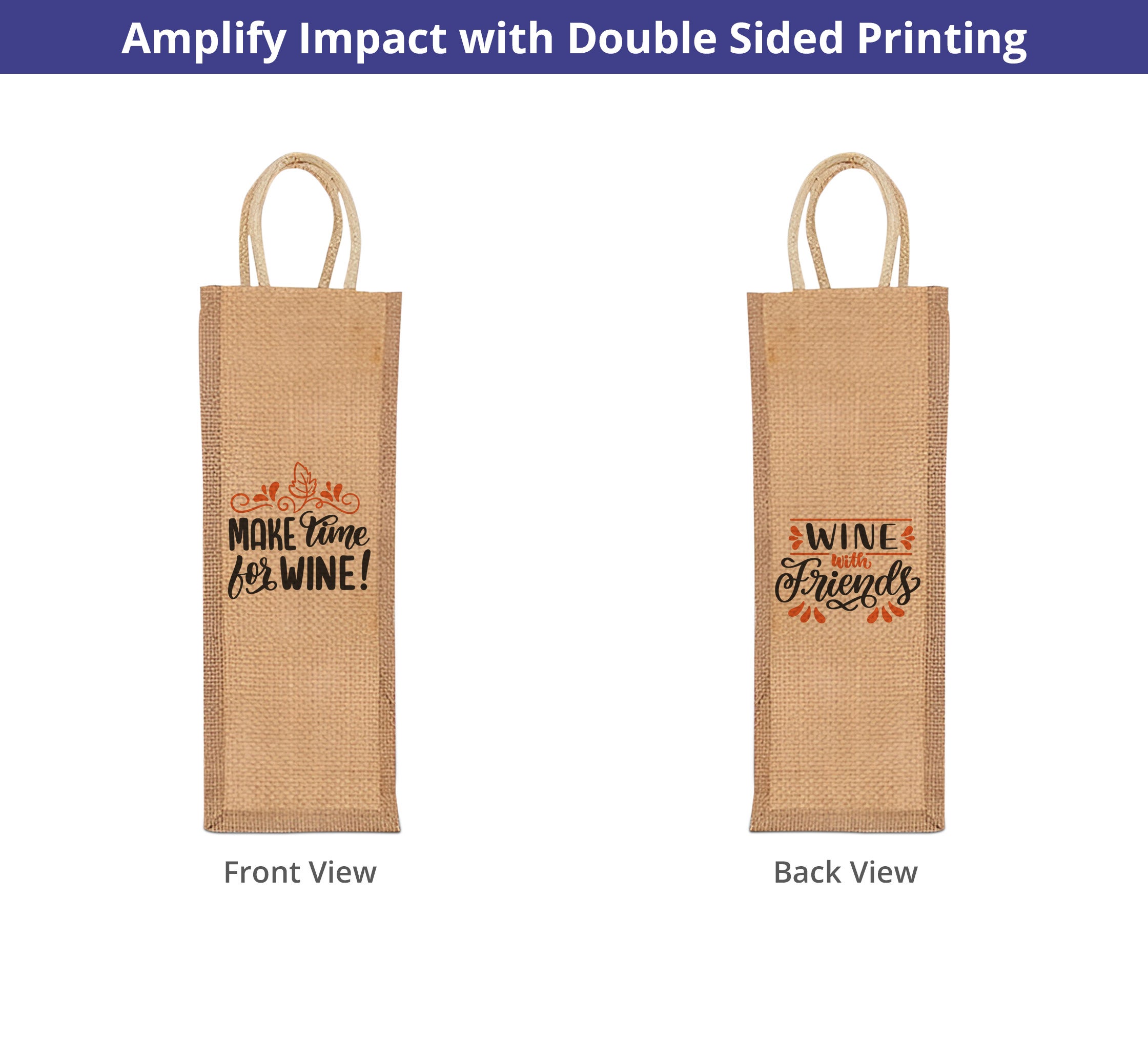 Jute Wine Bags - Printed