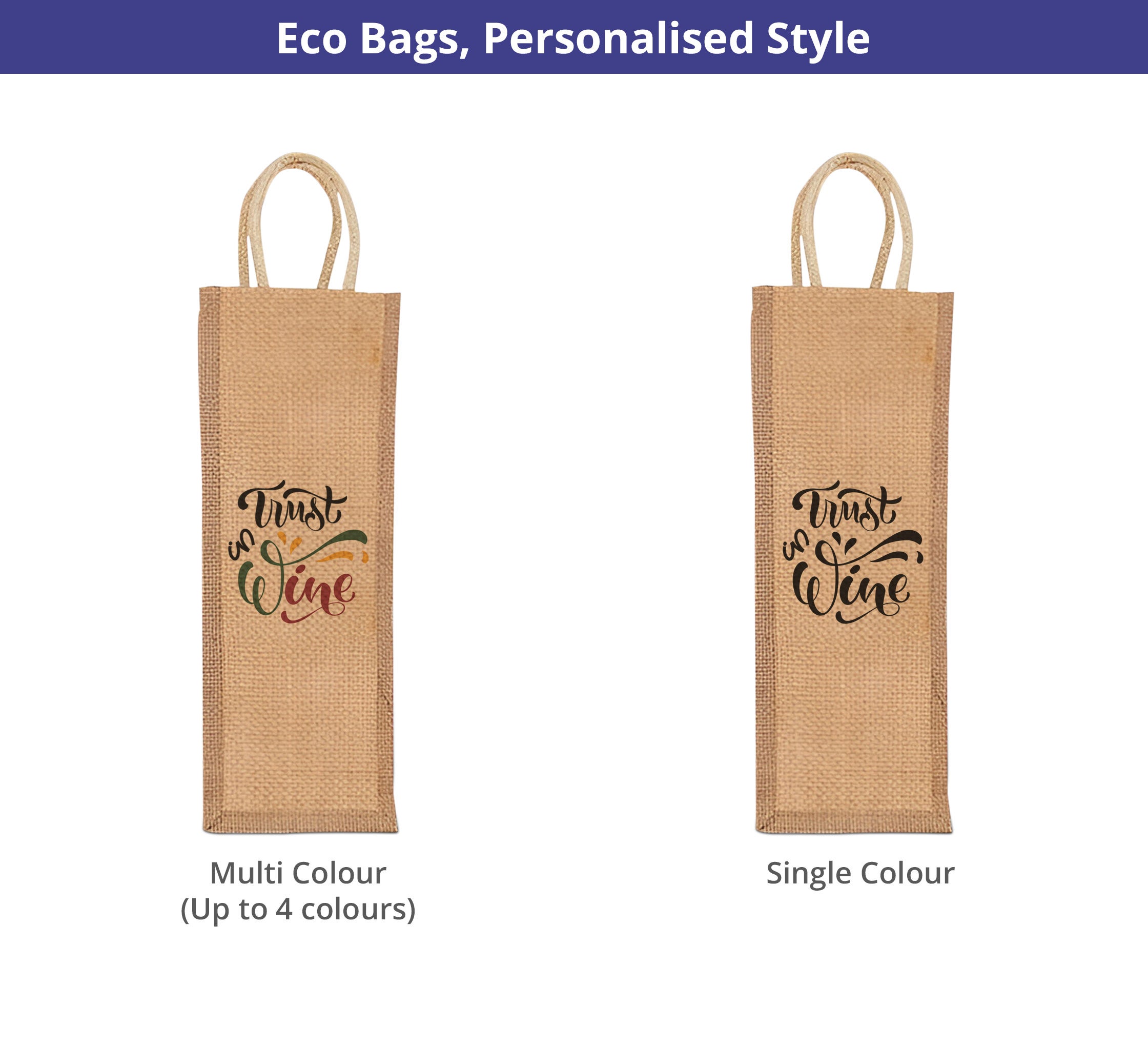 Jute Wine Bags - Printed