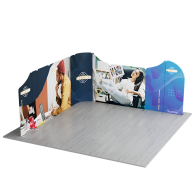 5x5m Magnetic Modular Fabric Displays - L Shape Island