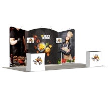 6m Exhibition Stand - Portable Display Stand with Counters & Side Panels