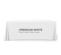 Premium White Table Covers & Throws - 4 Sided