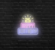 25th Happy Birthday Neon Sign