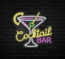 Cocktail Bar Glass Neon Sign