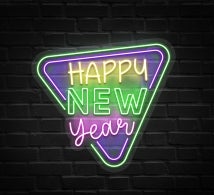 Happy New Year Traingle Neon Sign