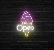 Ice Cream Open Neon Sign