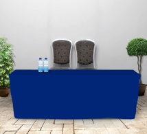 250 cm Fitted Table Covers - Blue - Zipper Back