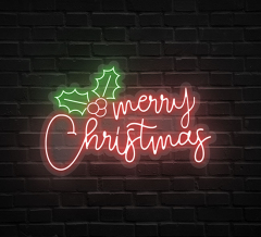 Holly Merry Christmas Neon Sign