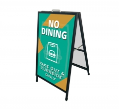 No Dining Take Out Curbside Metal Frames