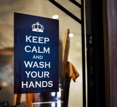 Keep Calm Wash Hands Window Clings