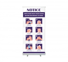 Employees Wash Hands Notice Roll Up Banner Stands