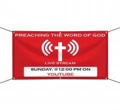 Preaching The Word Of God Live Stream Vinyl Banners