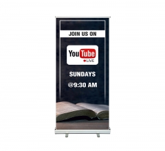 Church Join Us Youtube Roll Up Banner Stands