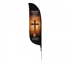 Pre Printed Church At Home Feather Flag
