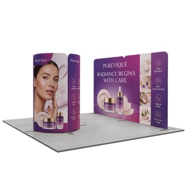 4m Magnetic Modular Fabric Display - Tower Island Shape with Backwall