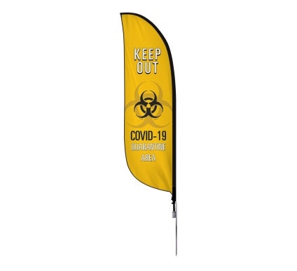 Pre Printed Quarantine Area Feather Flag