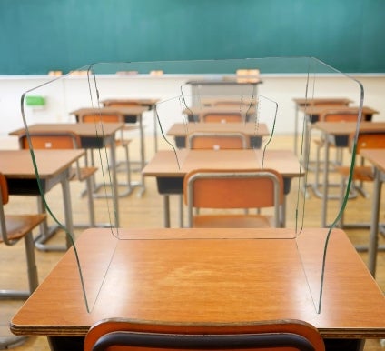 School Desk Sneeze Guard