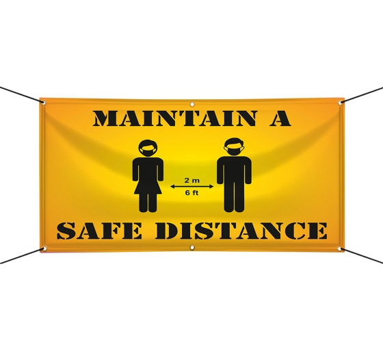 Maintain Safe Distance Vinyl Banners