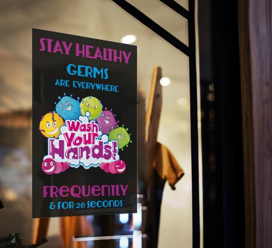 Stay Healthy Wash Hands Window Clings