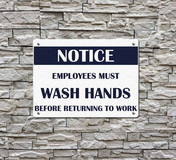 Employees Wash Hands Notice Compliance Signs