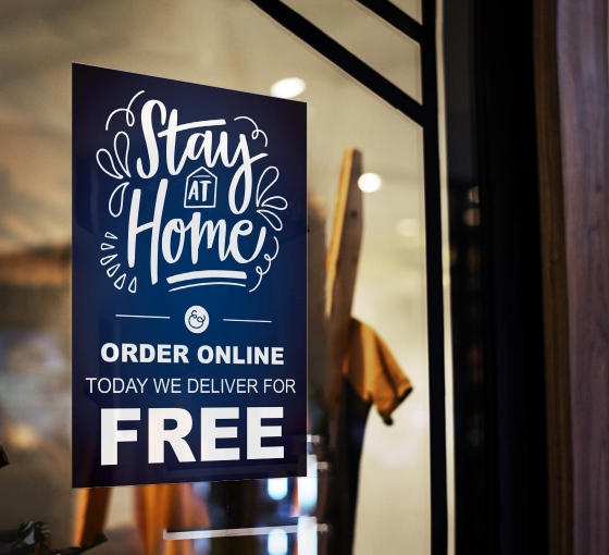Stay at Home Order Online Window Clings