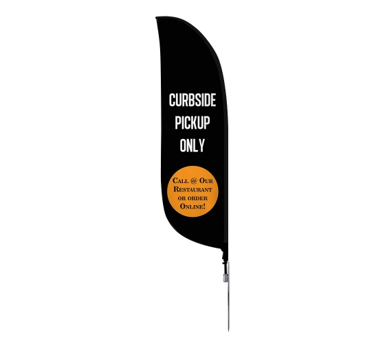 Pre-Printed Curbside Pick Up Only Feather Flag