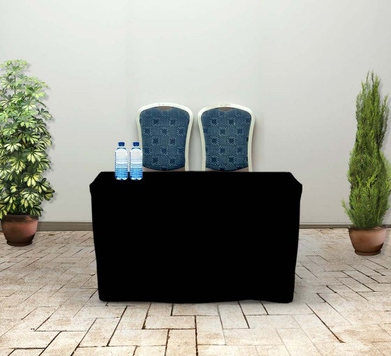 4' Fitted Table Covers Black