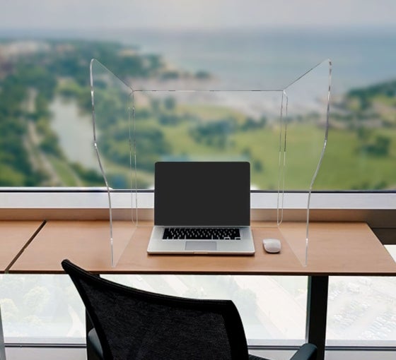 Sneeze Guard for Desk Portable Cast Acrylic Counter Barriers