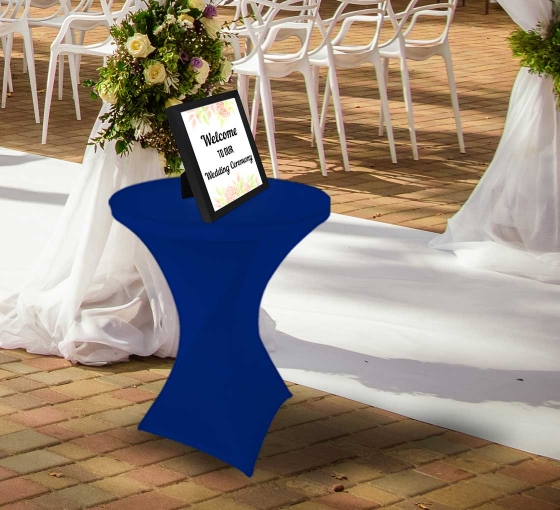 31.5'' Round Stretch Table Covers - Blue