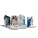 6m Magnetic Modular Fabric Displays - 4 Curved L-Shape Sections