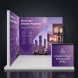 3m Backlit Exhibition Stand LED Lightbox Display with Counter Branding Panels lifestyle