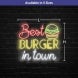 Best Burgers In Town Neon Sign