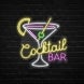 Cocktail Bar Glass Neon Sign