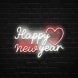 Happy New Year Heart Neon Sign