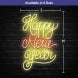 Happy New Year Three Lines Neon Sign