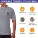 Men's Grey Cotton Polo Shirt - Embroidered
