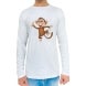 Men's Printed Long Sleeve Organic T shirt - Crew Neck 