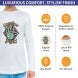 Men's Printed Long Sleeve Organic T shirt - Crew Neck 
