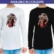 Men's Printed Long Sleeve Organic T shirt - Crew Neck 