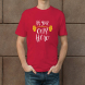 Men's Red Printed T-shirt - Crew Neck