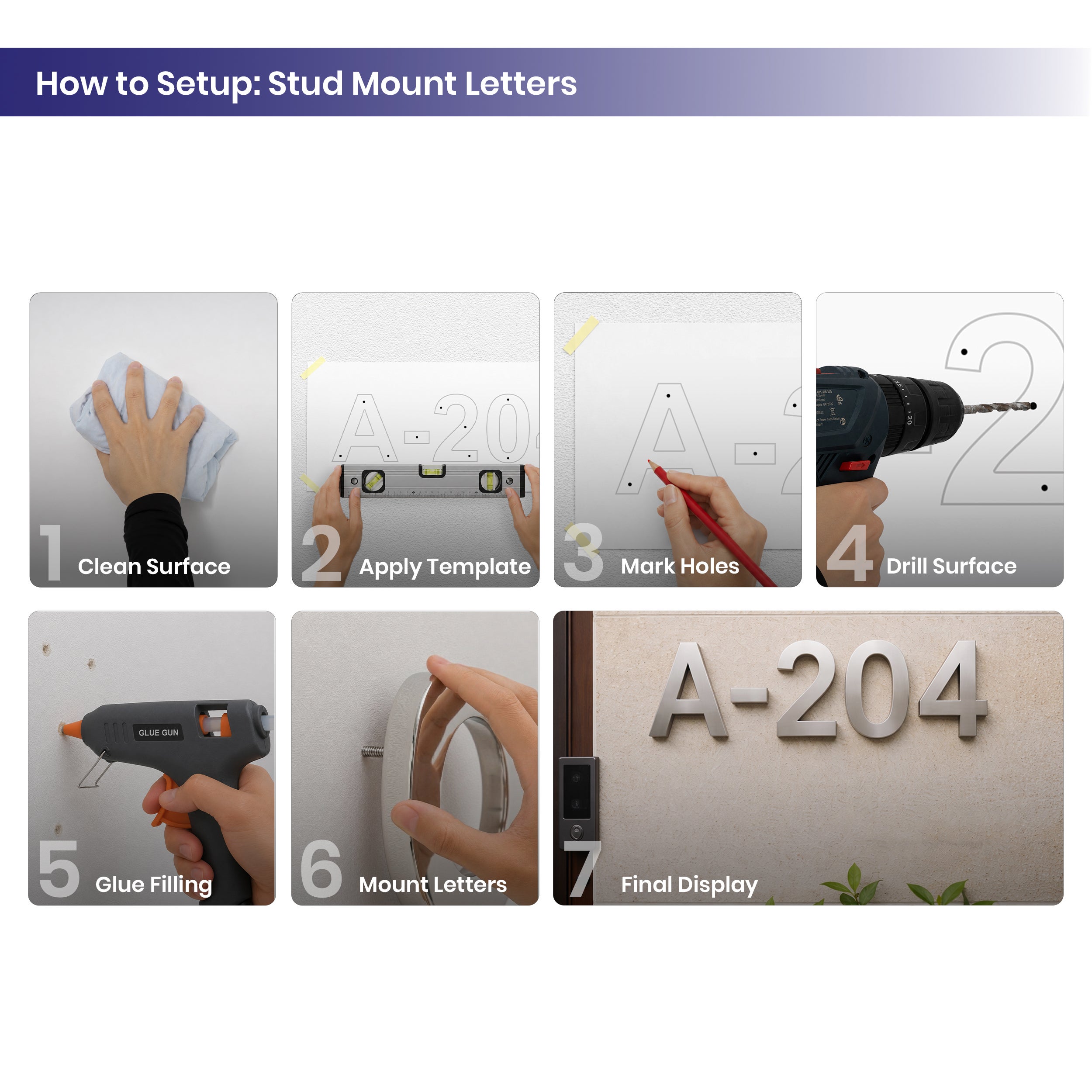 Stainless Steel Letters and Numbers How to Setup Stud Mount Letters