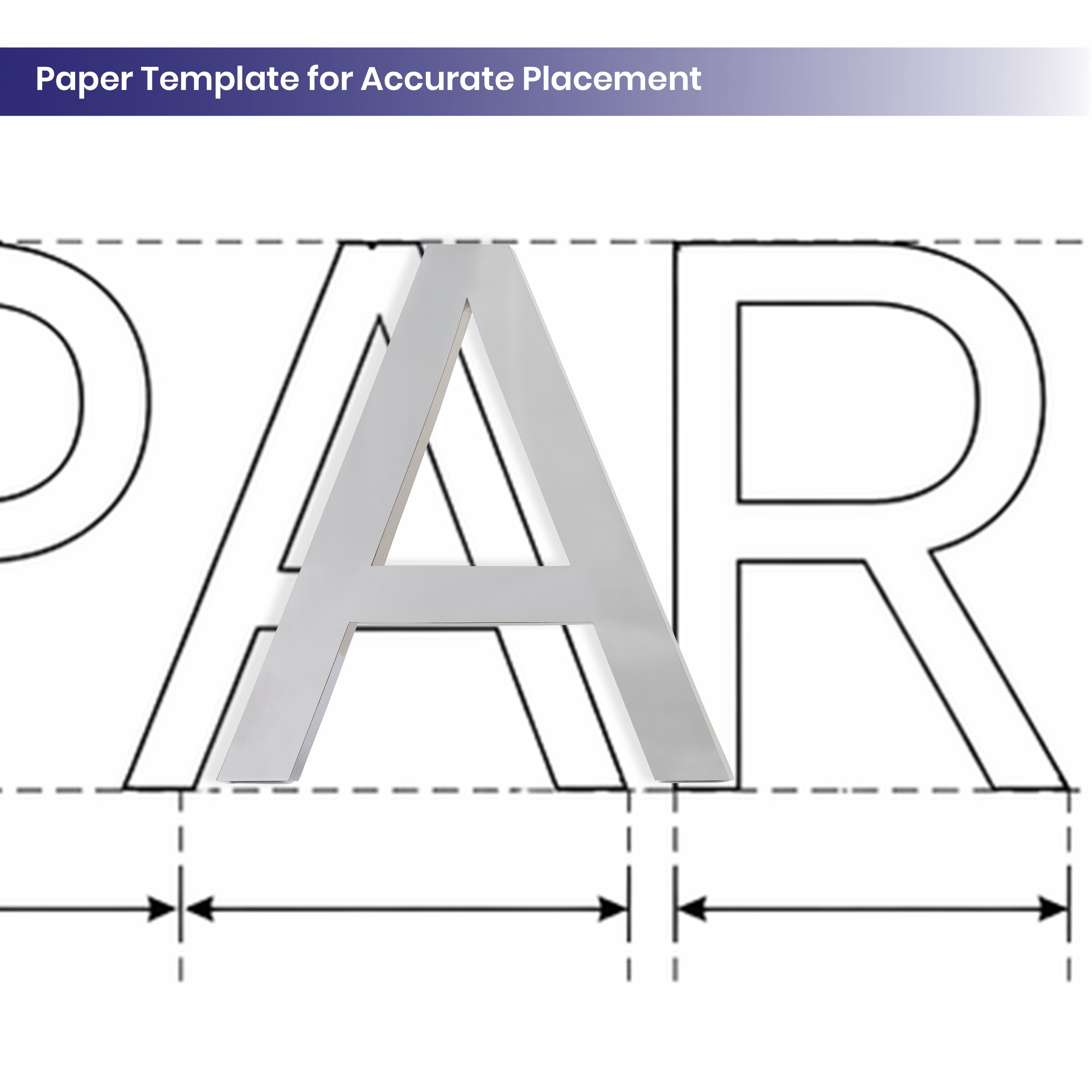 Stainless Steel Letters and Numbers Paper Template for Accurate Placement