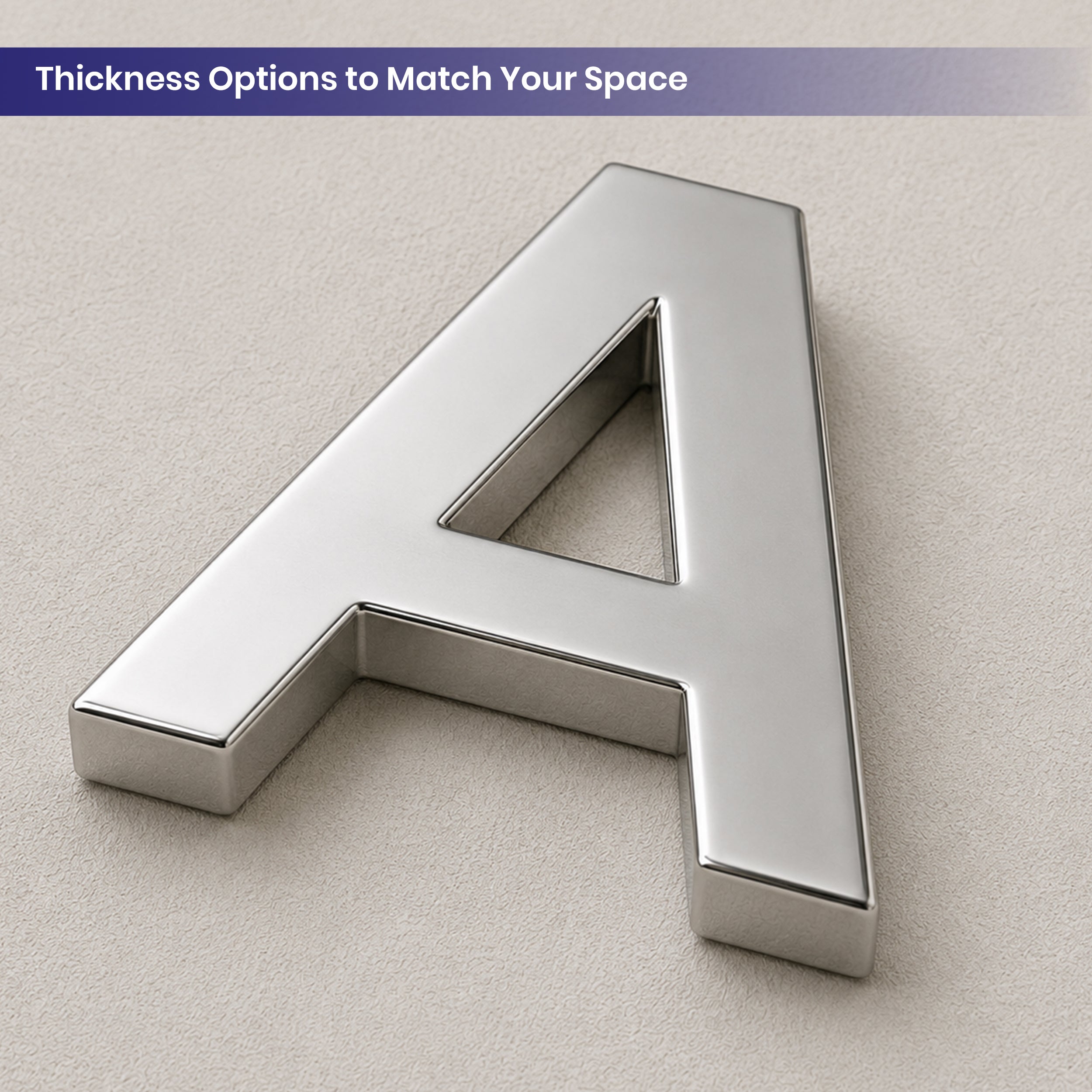 Stainless Steel Letters and Numbers Thickness Options to Match Your Space